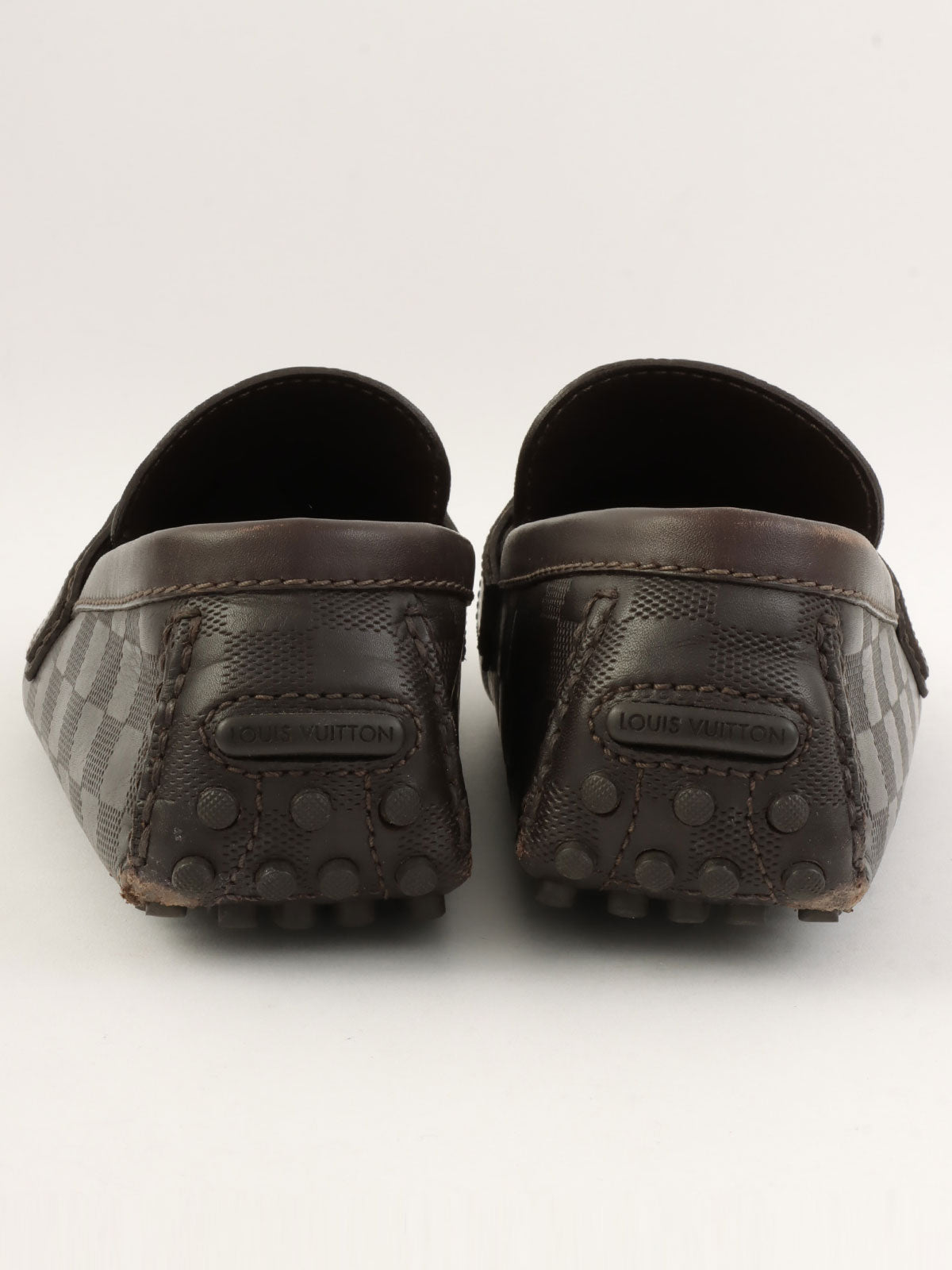 2013 Damier Hockenheim Loafers, Dark Brown