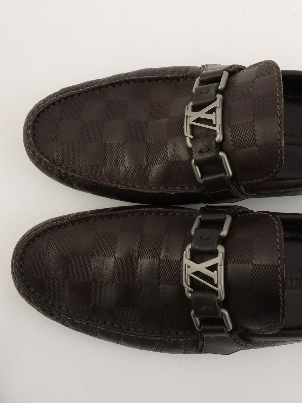 2013 Damier Hockenheim Loafers, Dark Brown