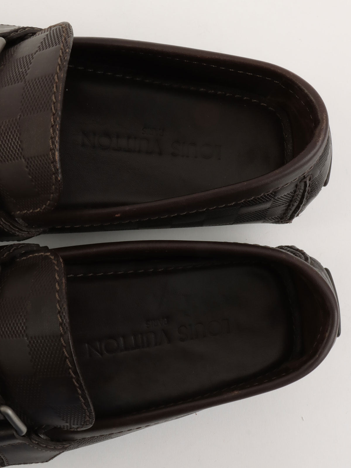 2013 Damier Hockenheim Loafers, Dark Brown
