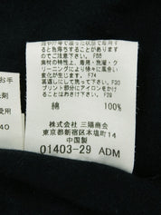 Logo Print Half Sleeve Top in Black