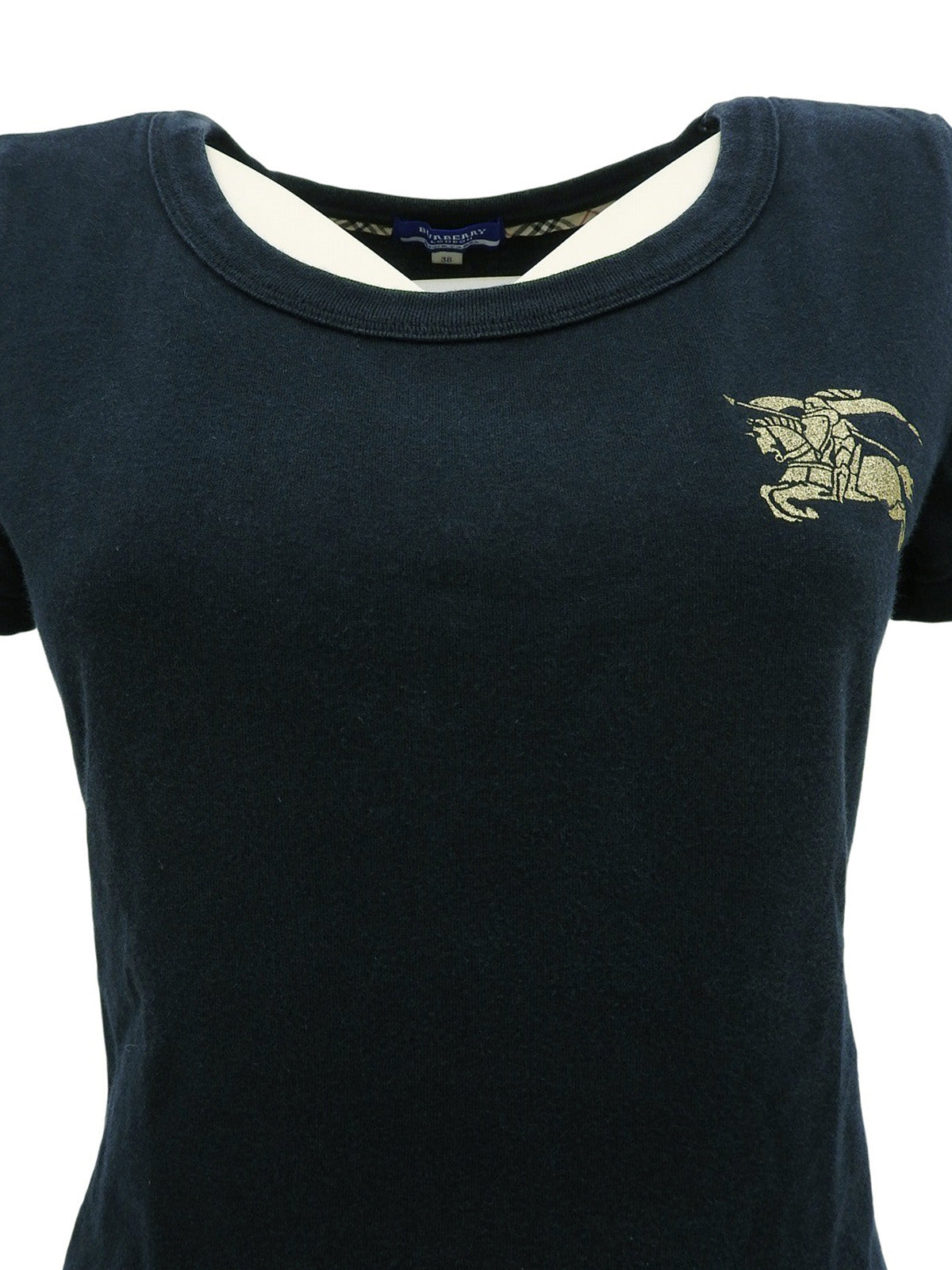 Logo Print Half Sleeve Top in Black