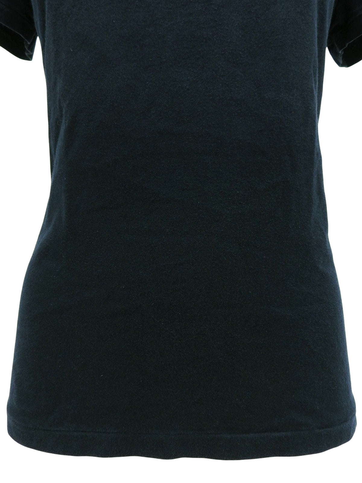 Logo Print Half Sleeve Top in Black