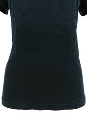 Logo Print Half Sleeve Top in Black