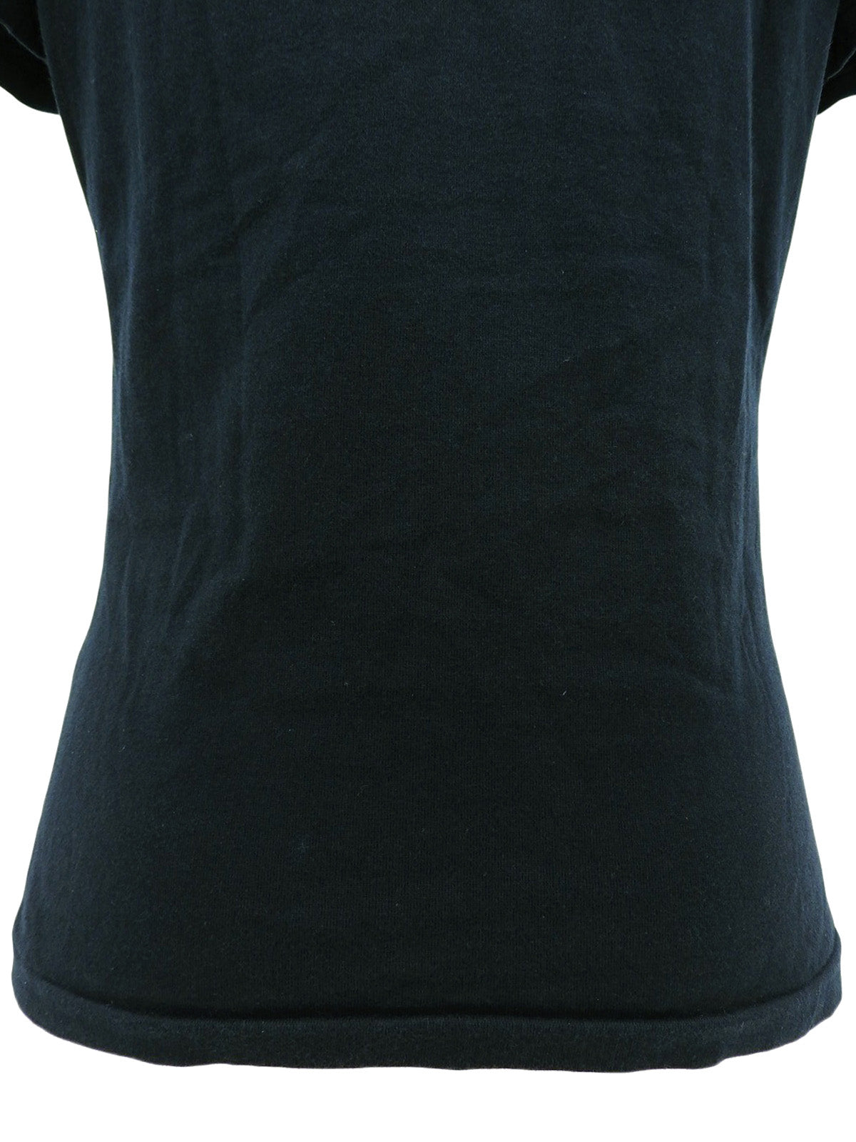 Logo Print Half Sleeve Top in Black
