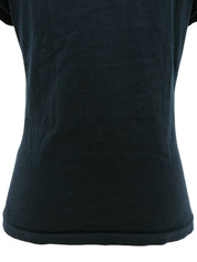 Logo Print Half Sleeve Top in Black