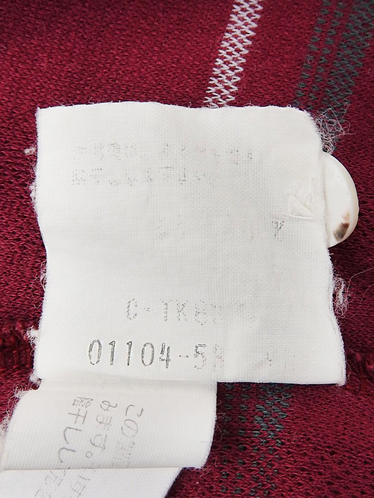 Check pattern logo embroidered polo shirt in burgundy