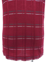 Check pattern logo embroidered polo shirt in burgundy