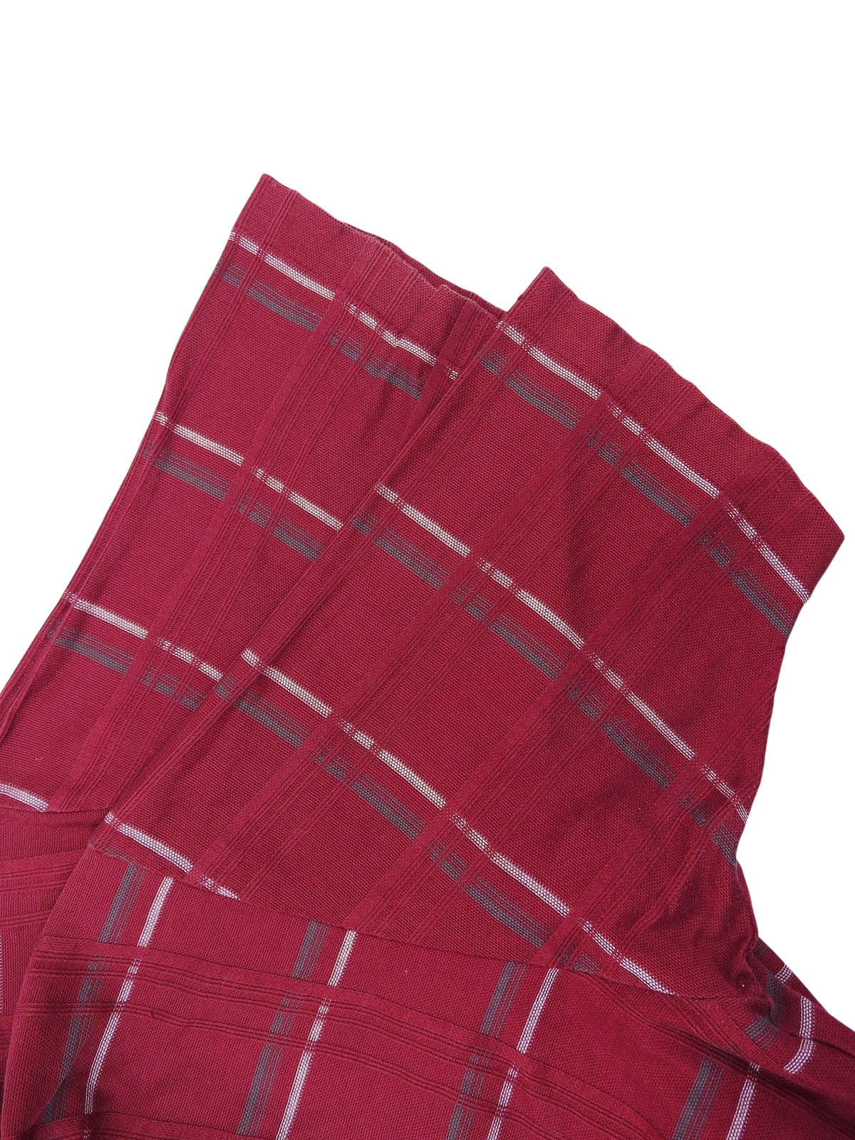 Check pattern logo embroidered polo shirt in burgundy