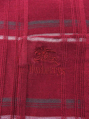 Check pattern logo embroidered polo shirt in burgundy