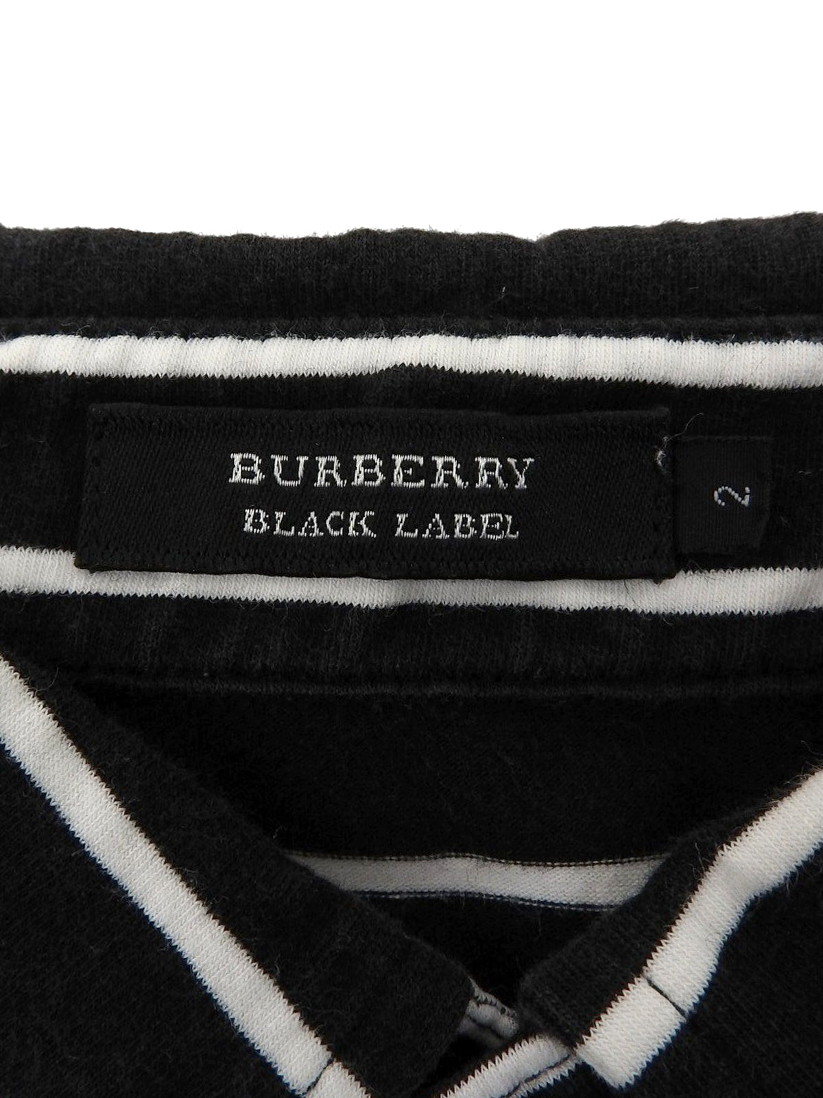 Border Pattern Logo Embroidered Polo Shirt Black/White