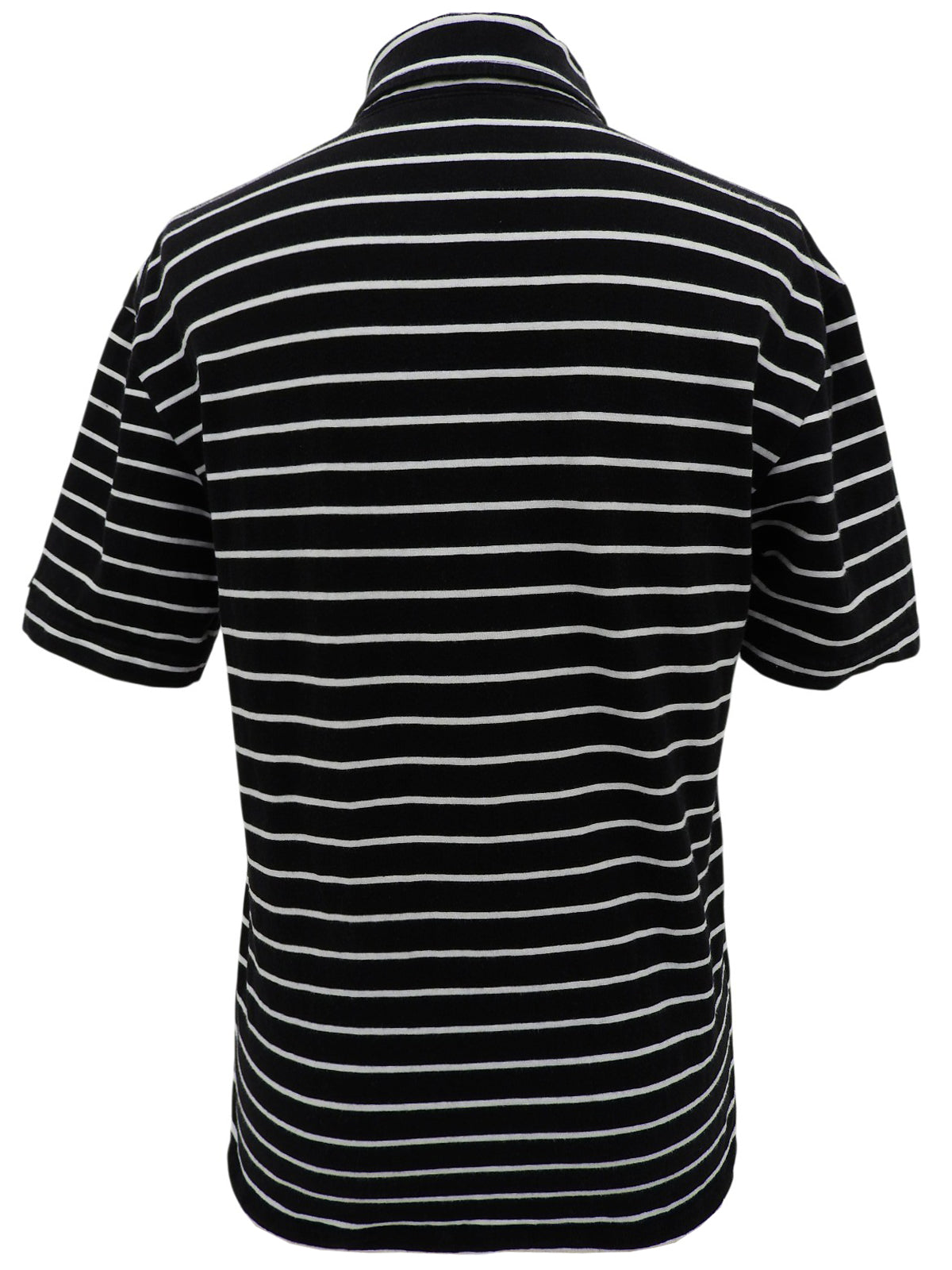 Border Pattern Logo Embroidered Polo Shirt Black/White