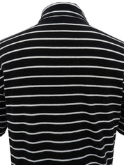 Border Pattern Logo Embroidered Polo Shirt Black/White