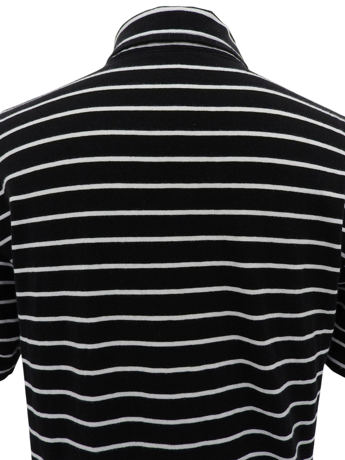 ボーダーパターンロゴ刺繍ポロシャツ ブラック/ホワイト