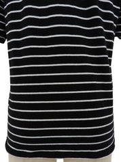 Border Pattern Logo Embroidered Polo Shirt Black/White