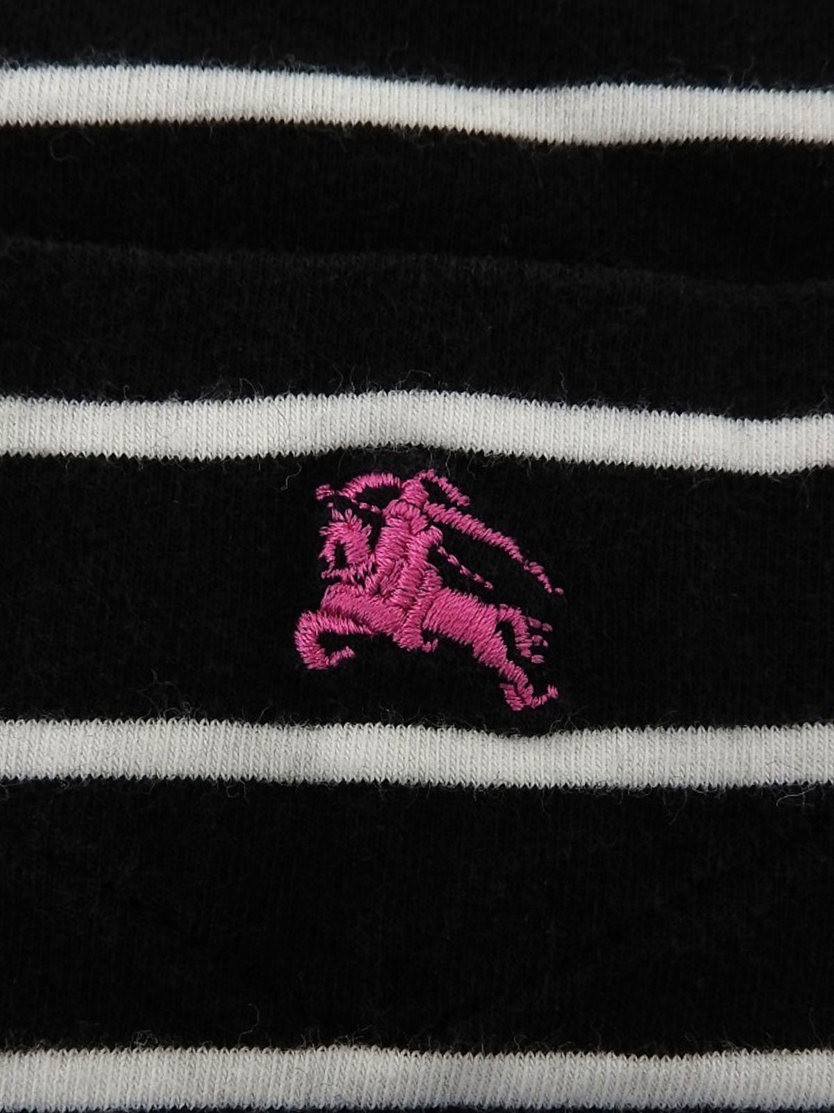 Border Pattern Logo Embroidered Polo Shirt Black/White