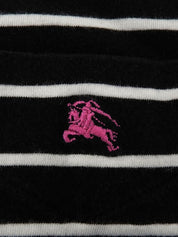 Border Pattern Logo Embroidered Polo Shirt Black/White