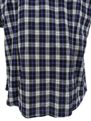 Check pattern logo embroidered short sleeve shirt in gray/navy/white