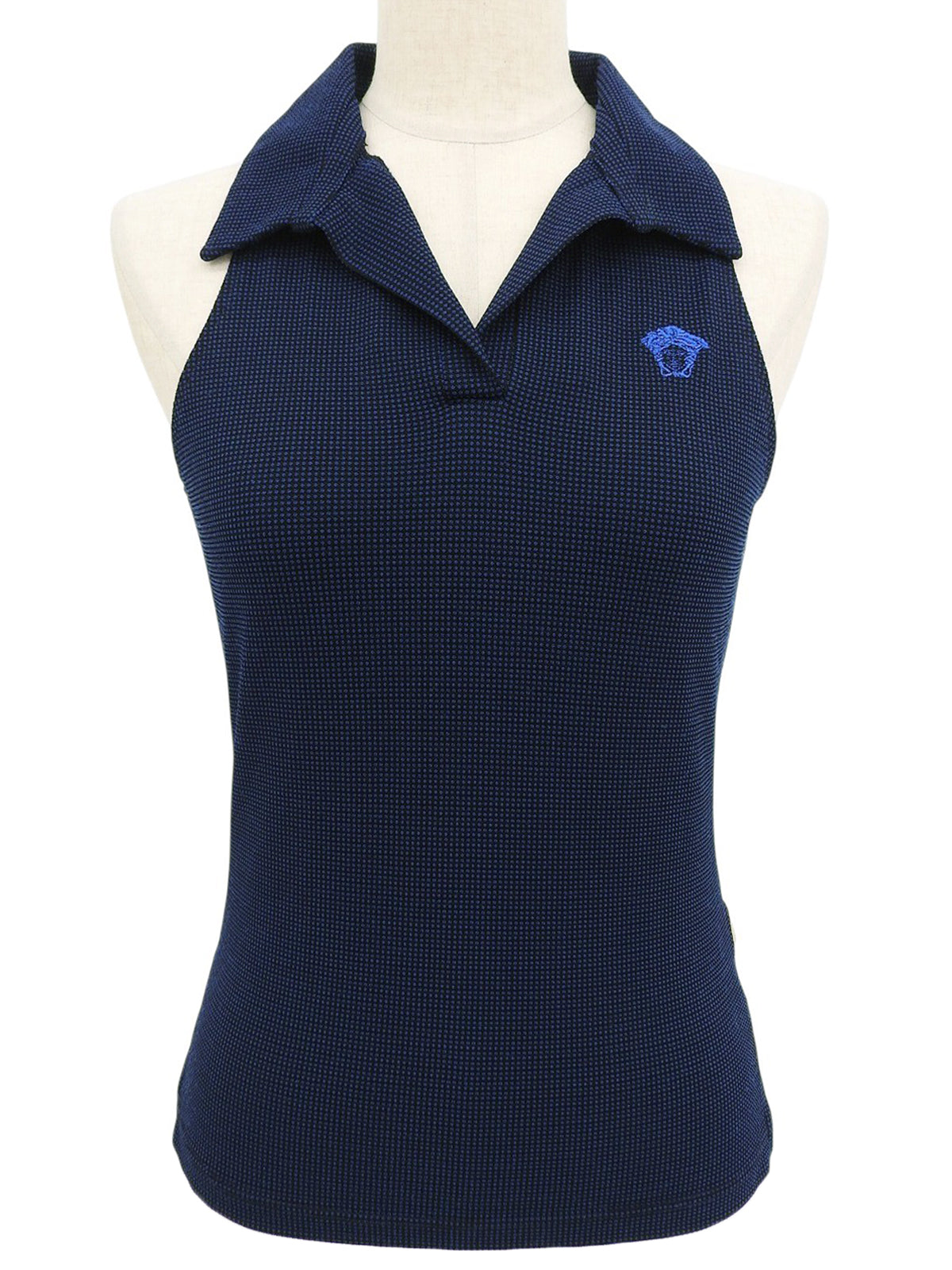 メデューサ刺繍ノースリーブトップス　ネイビー