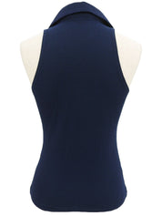 メデューサ刺繍ノースリーブトップス　ネイビー