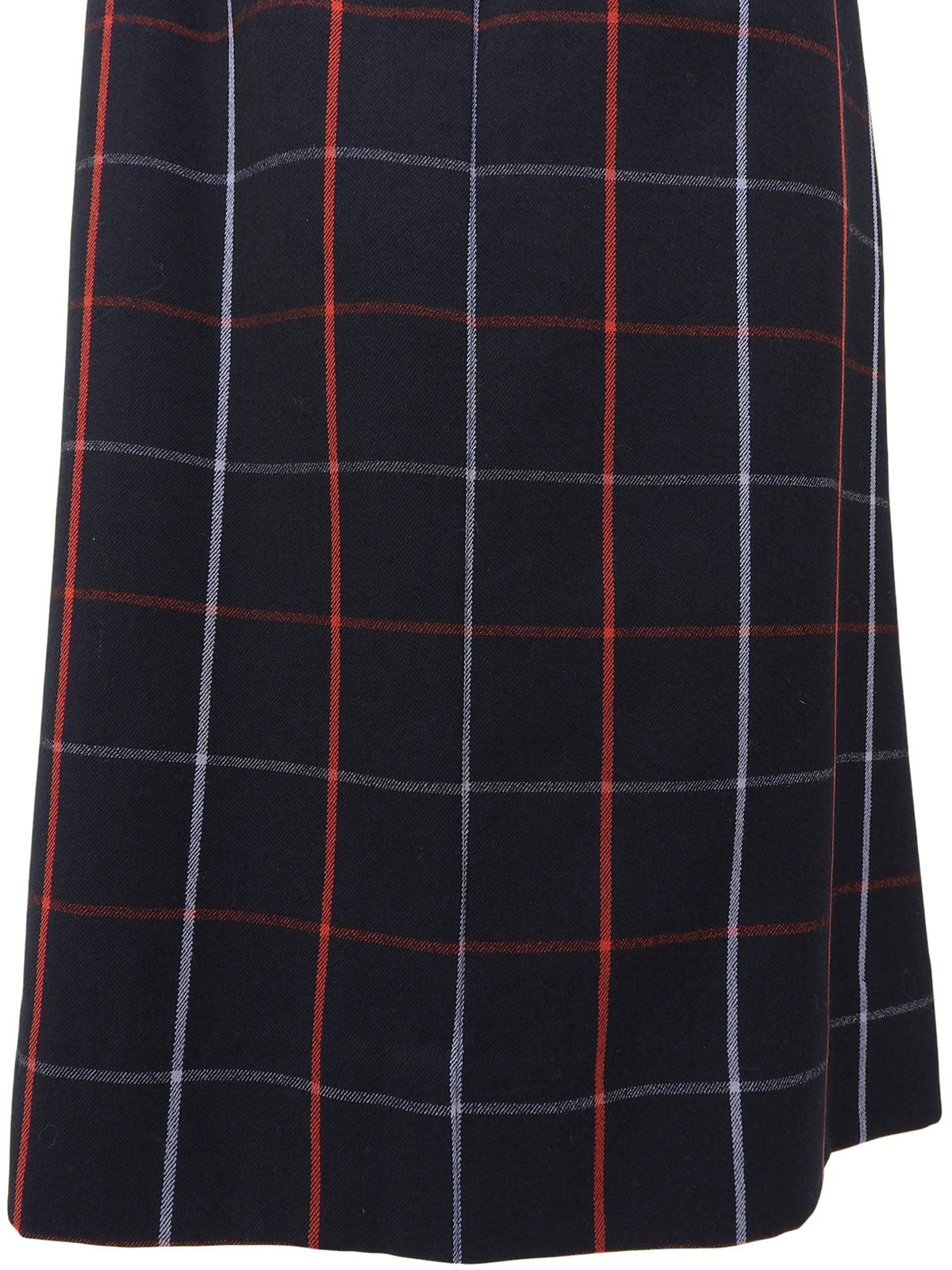 Wool Check Pattern Skirt Navy/Red
