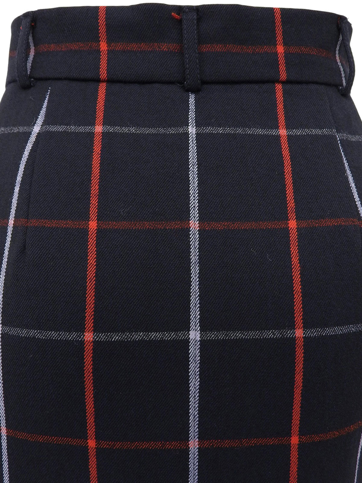 ウールチェックパターンスカート ネイビー/レッド