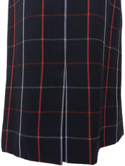 ウールチェックパターンスカート ネイビー/レッド