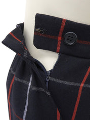 ウールチェックパターンスカート ネイビー/レッド