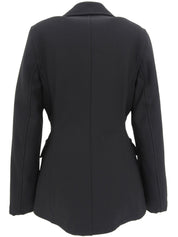 ナイロンロゴジップアップコート　ブラック