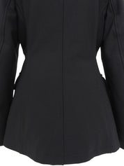 ナイロンロゴジップアップコート　ブラック