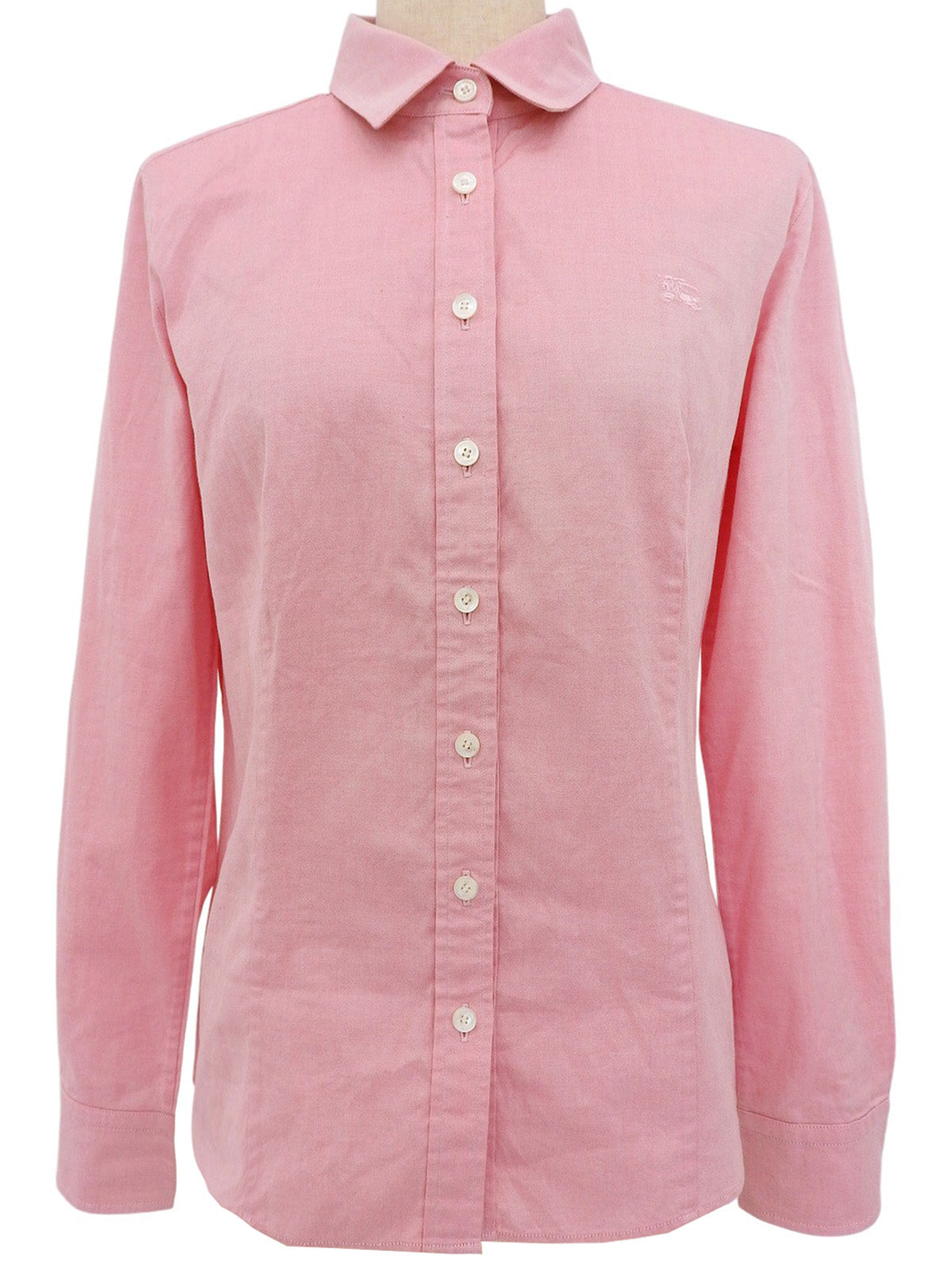 Logo Embroidered Long Sleeve Shirt Pink