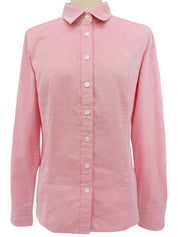 Logo Embroidered Long Sleeve Shirt Pink