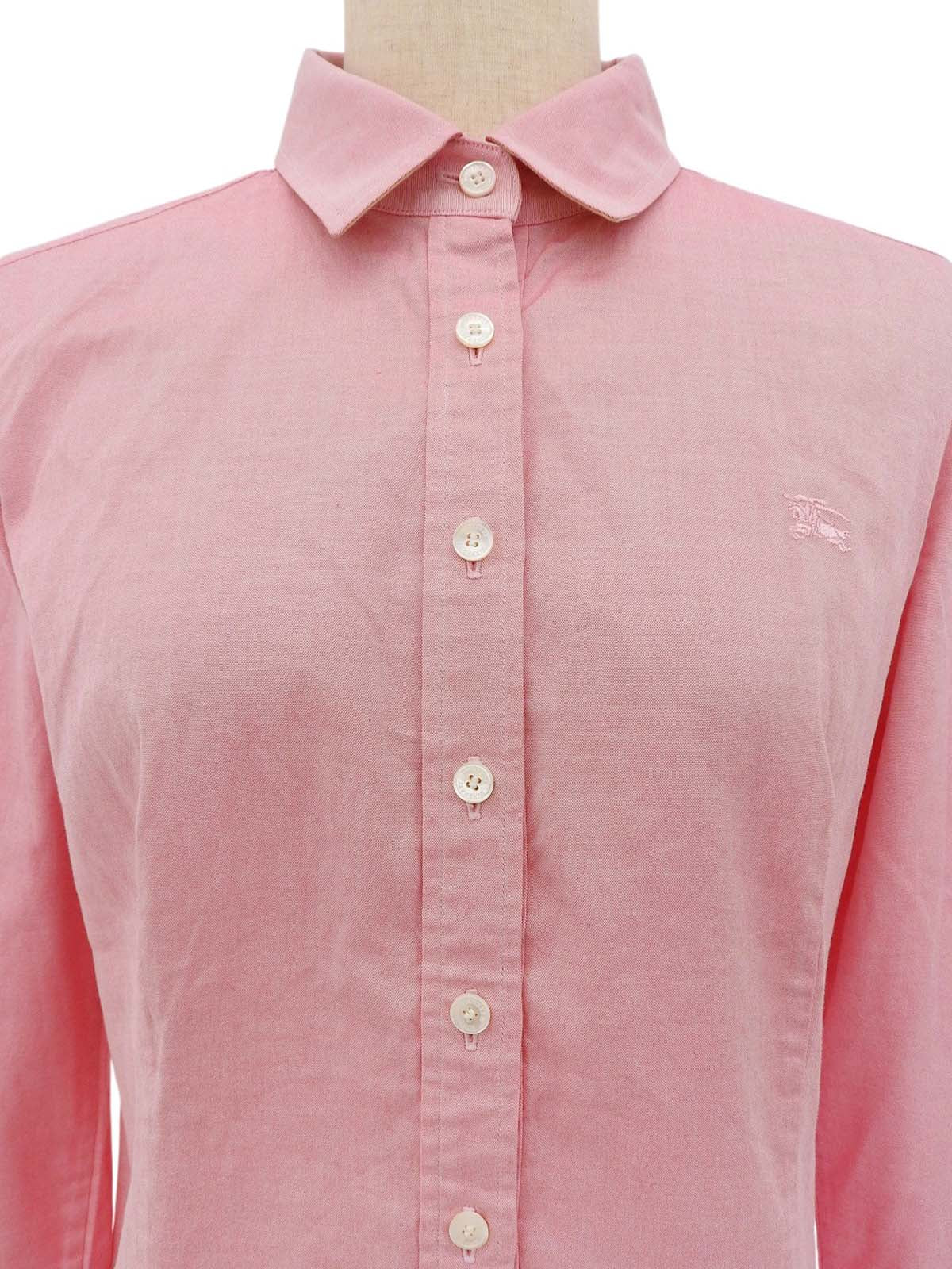 Logo Embroidered Long Sleeve Shirt Pink