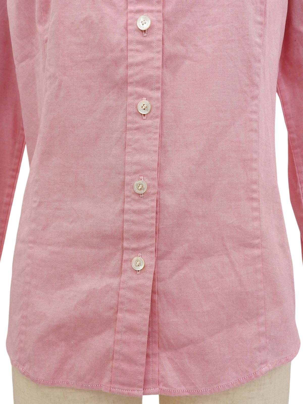 Logo Embroidered Long Sleeve Shirt Pink