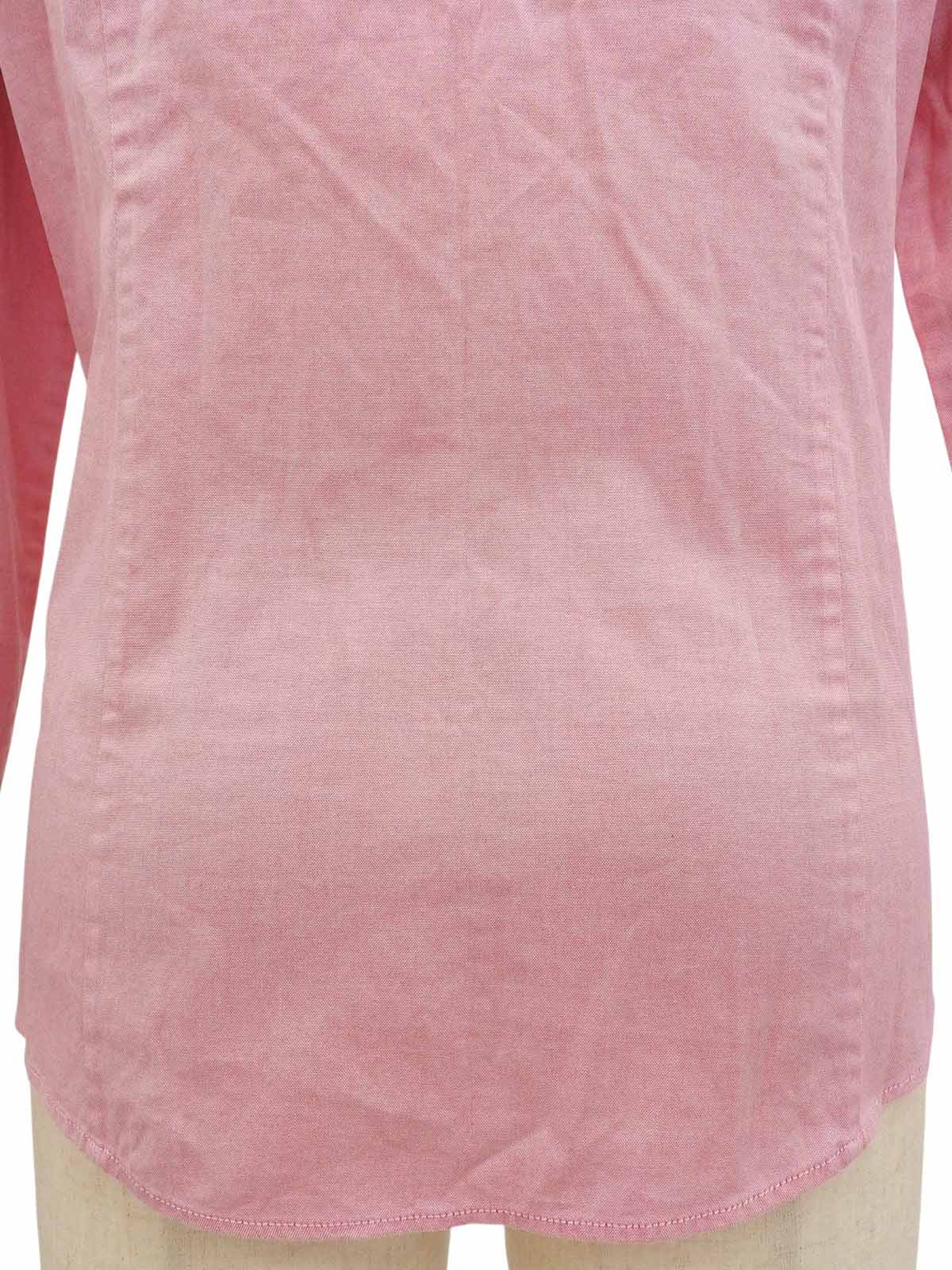 Logo Embroidered Long Sleeve Shirt Pink