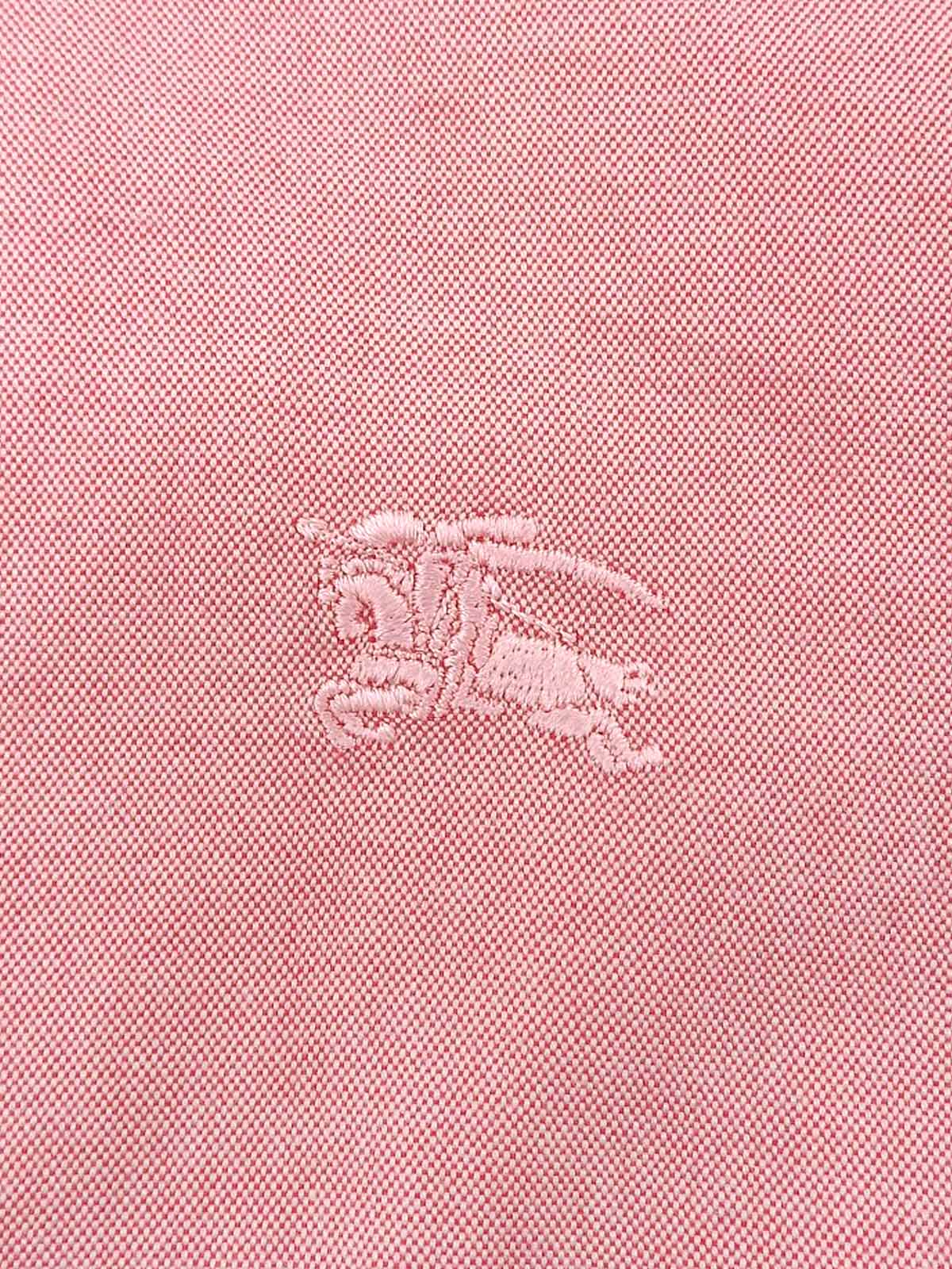 ロゴ刺繍長袖シャツ ピンク