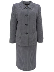 ハウンドトゥースパターンロゴボタンセットアップ ブラック/ホワイト