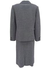 ハウンドトゥースパターンロゴボタンセットアップ ブラック/ホワイト