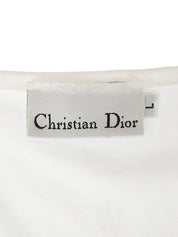 Cotton logo embroidered short sleeve top in white