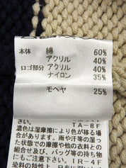 コットンボーダーパターンニットセーター ネイビー/アイボリー