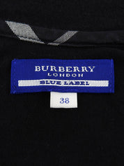 Logo Embroidered Zip-Up Half Sleeve Hoodie in Black