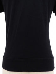 Logo Embroidered Zip-Up Half Sleeve Hoodie in Black