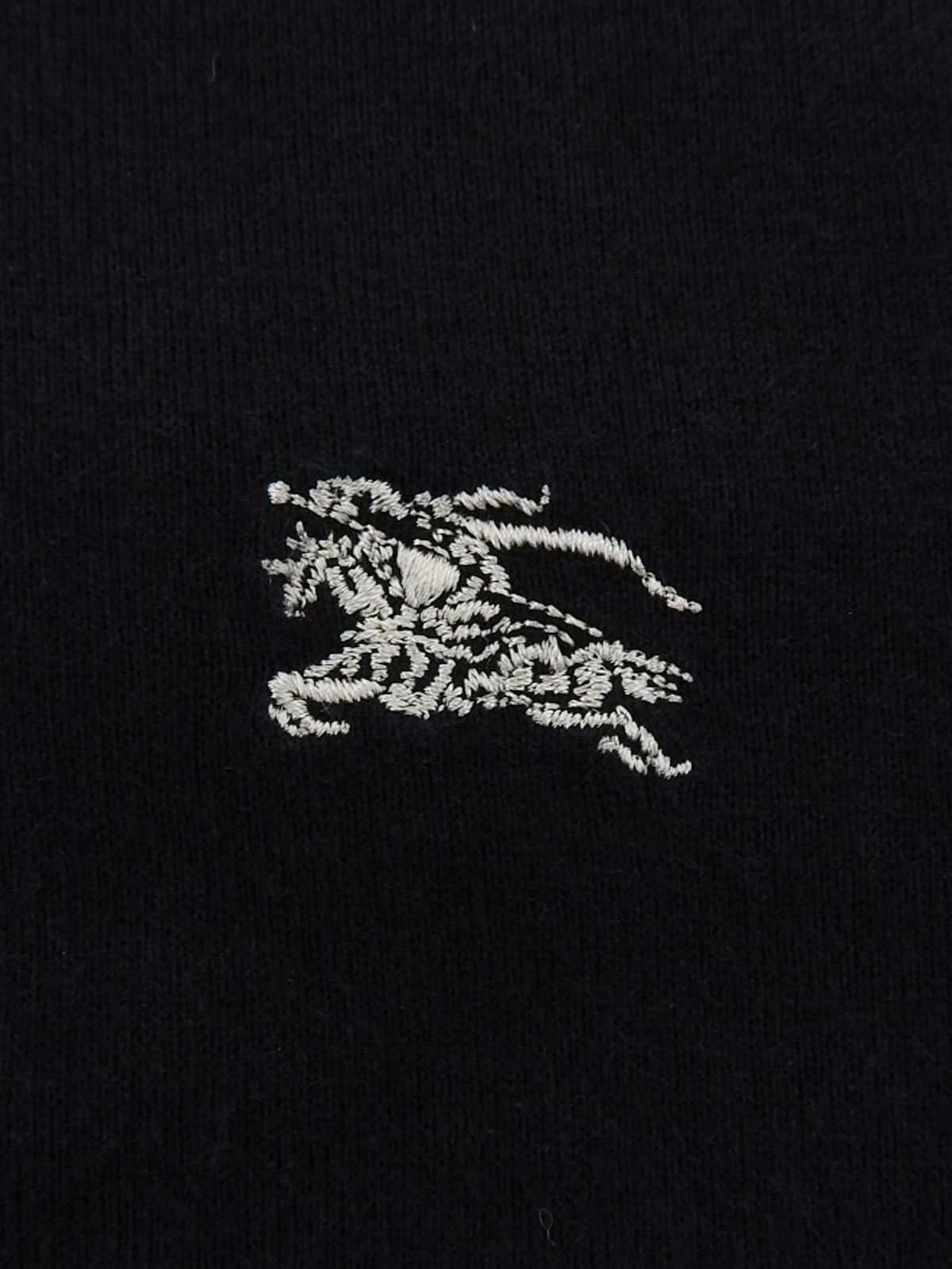Logo Embroidered Zip-Up Half Sleeve Hoodie in Black