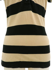 ボーダーパターンロゴ刺繍ポロシャツ ベージュ/ブラック