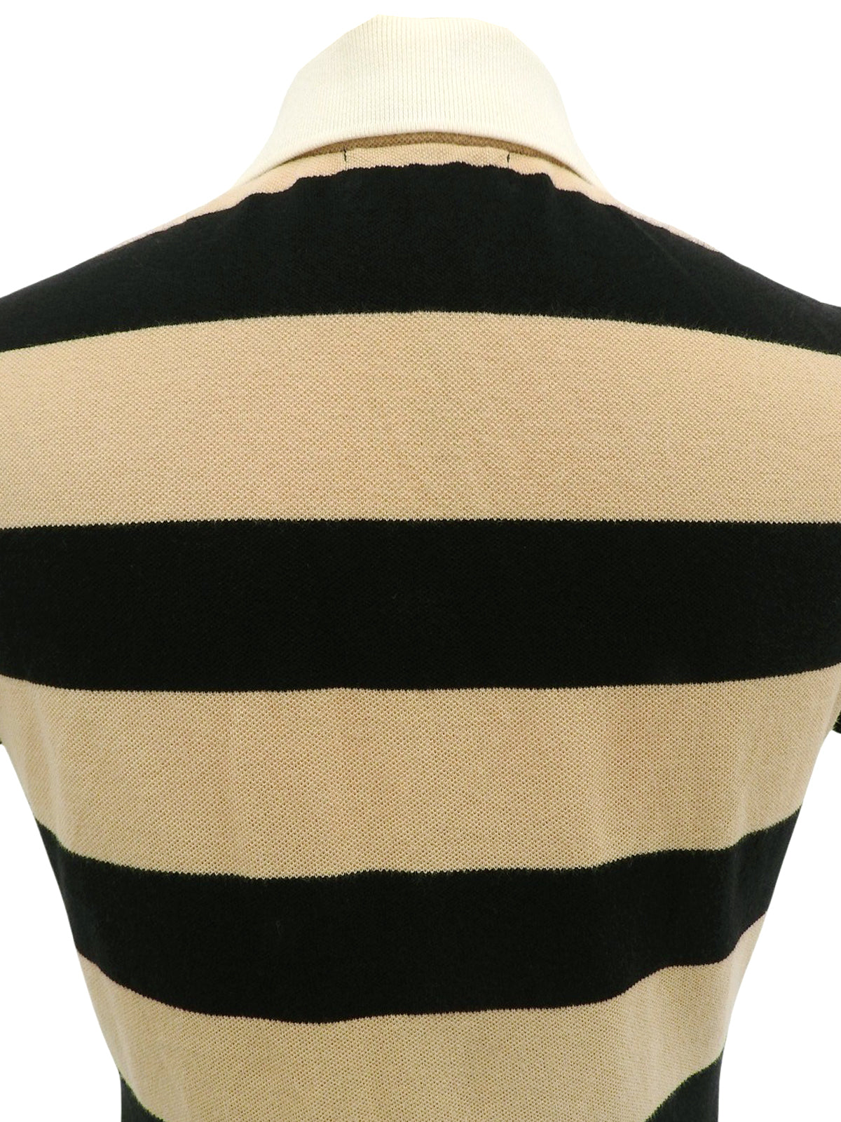 ボーダーパターンロゴ刺繍ポロシャツ ベージュ/ブラック