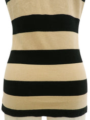 ボーダーパターンロゴ刺繍ポロシャツ ベージュ/ブラック