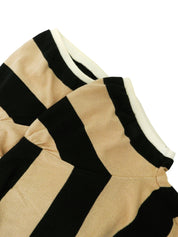 ボーダーパターンロゴ刺繍ポロシャツ ベージュ/ブラック