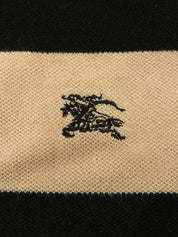 ボーダーパターンロゴ刺繍ポロシャツ ベージュ/ブラック