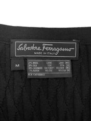 ウールガンチーニプレート半袖トップス ブラック