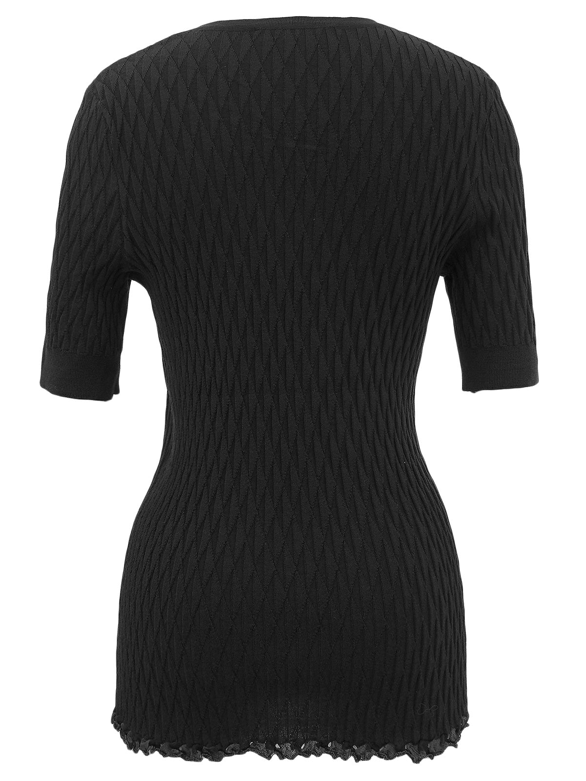 黑色羊毛 Gancini Plate 短袖上衣