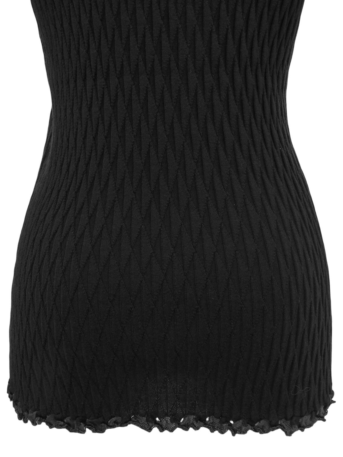 ウールガンチーニプレートハーフスリーブトップス　ブラック